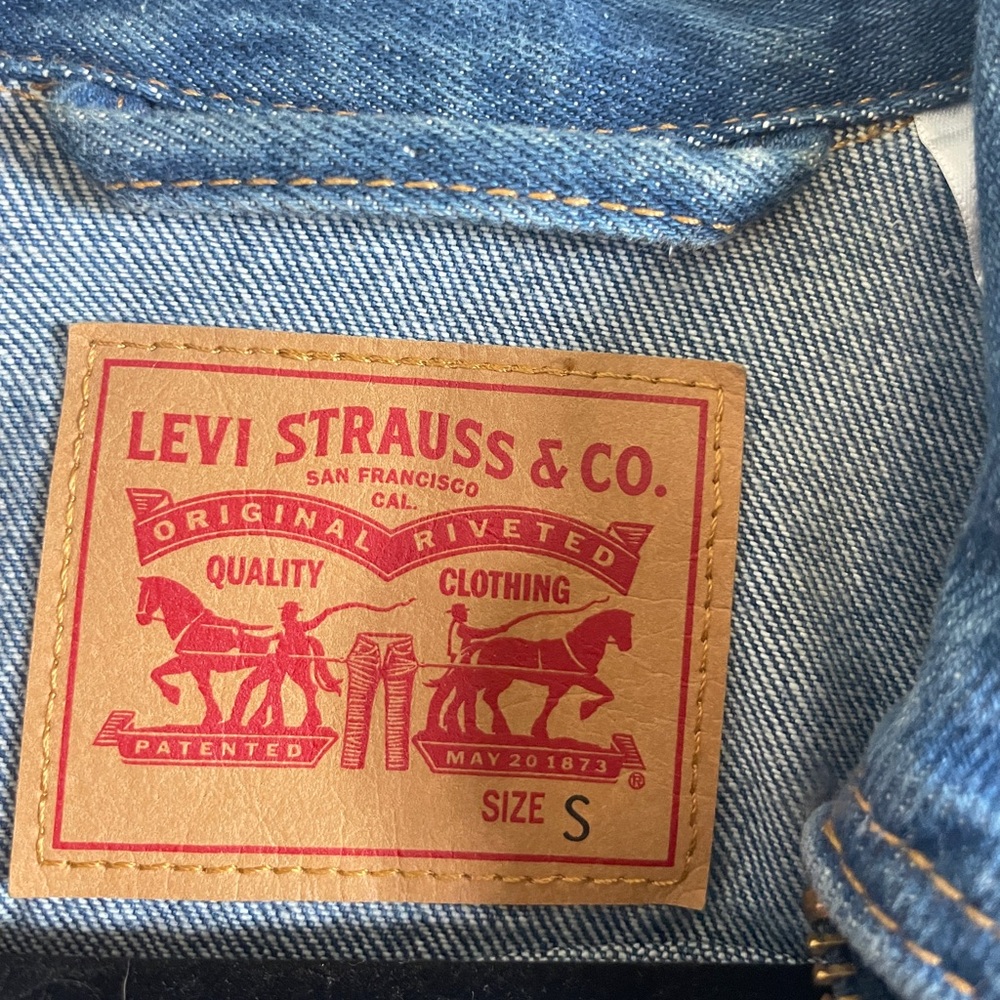 Levi’s Vintage Zip Up Denim Jacket sz S (orange tag) - Picture 5 of 6